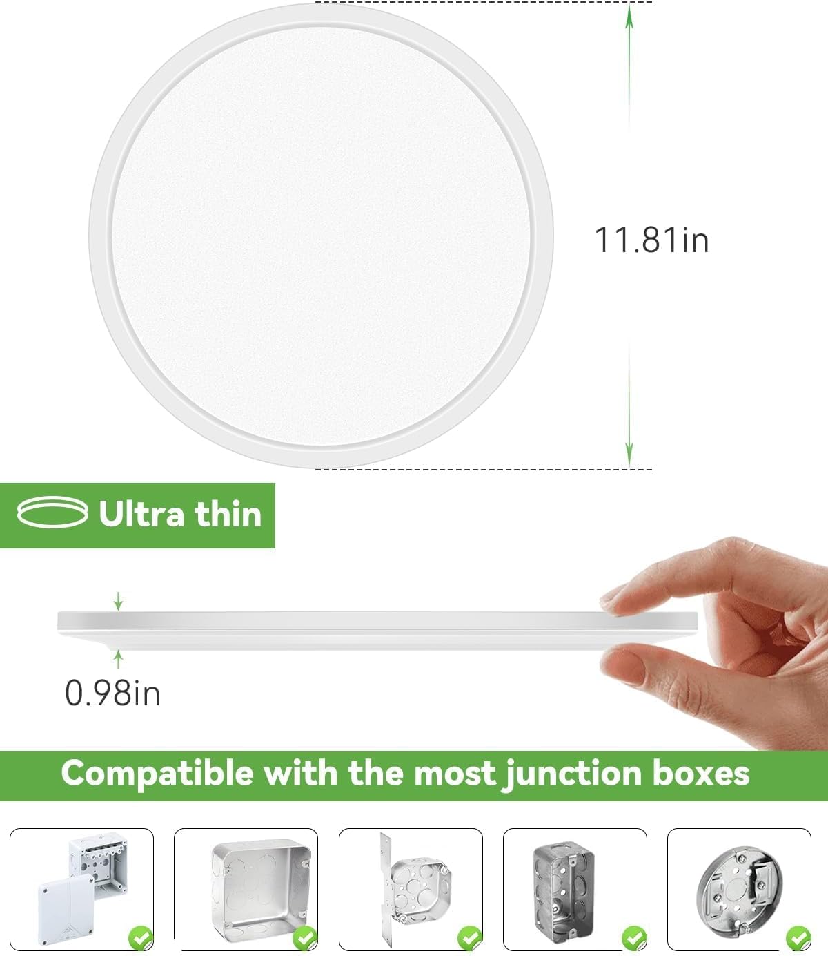 zemty 6pack 12 inch led flush mount ceiling light (white) zemty 6pack 12 inch led flush mount ceiling light (white)