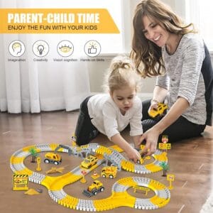 kizplays 260 pcs construction race tracks for kids toys